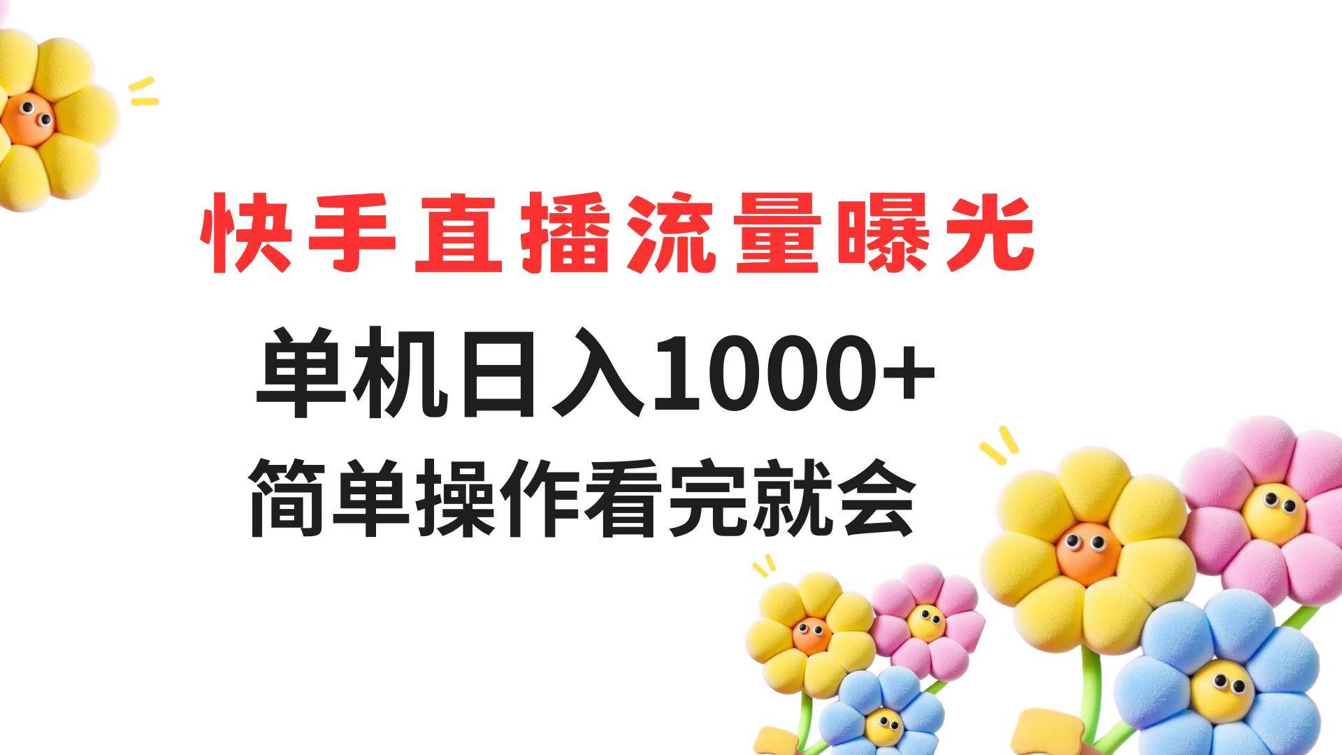 （14931期）快手直播流量曝光 单机日入1000+ 简单操作 看完就会-优优云网创