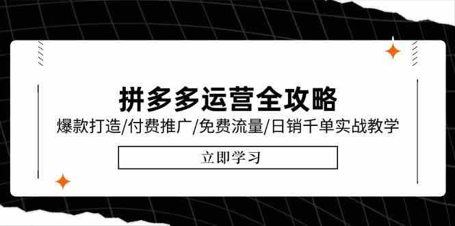 拼多多运营全攻略，爆款打造/付费推广/免费流量/日销千单实战教学/6月更新-优优云网创