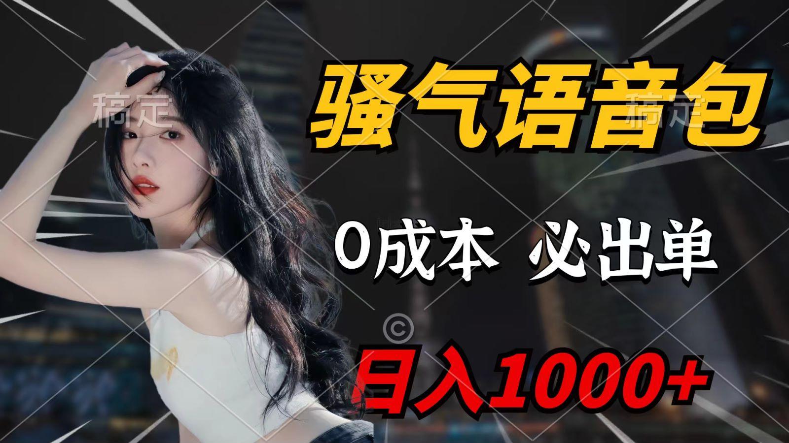 (9701期)骚气语音包，0成本一天1000+，闭着眼也能出单，详细教程！-优优云网创