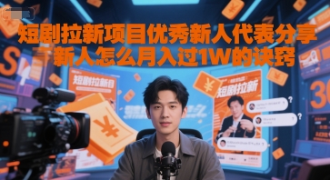 短剧拉新项目优秀新人代表分享新人怎么月入过1W的诀窍-优优云网创