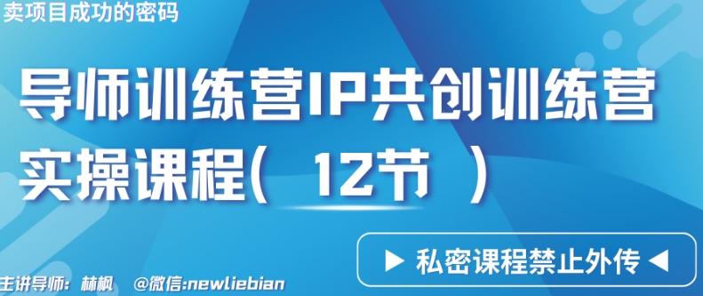导师训练营3.0IP共创训练营私密实操课程(12节)-卖项目的密码成功秘诀【揭秘】-优优云网创