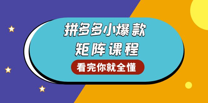 拼多多爆款矩阵课程：教你测出店铺爆款，优化销量，提升GMV，打造爆款群-优优云网创