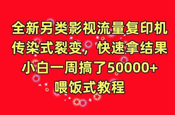 全新另类影视流量复印机，传染式裂变，快速拿结果，小白一周搞了50000+，喂饭式教程【揭秘】-优优云网创
