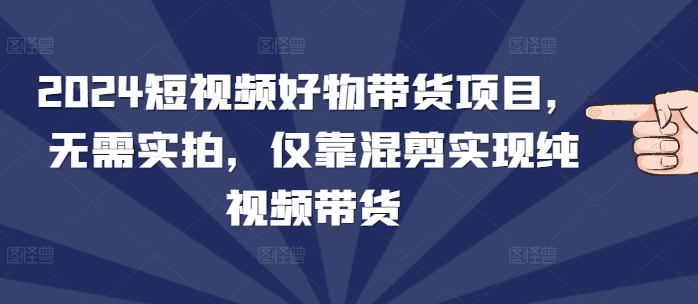 2024短视频好物带货项目，无需实拍，仅靠混剪实现纯视频带货-优优云网创