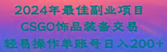 2024年最佳副业项目 CSGO饰品装备交易 轻易操作单账号日入200+-优优云网创