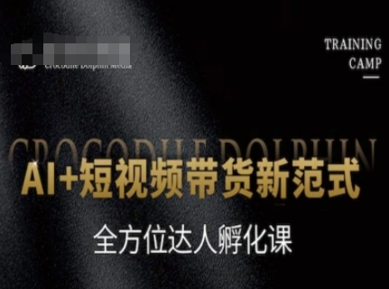 AI+短视频带货新范式，全方位达人孵化课-优优云网创
