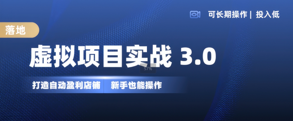 虚拟项目实战3.0，打造自动盈利店铺，可长期操作投入低，新手也能操作-优优云网创