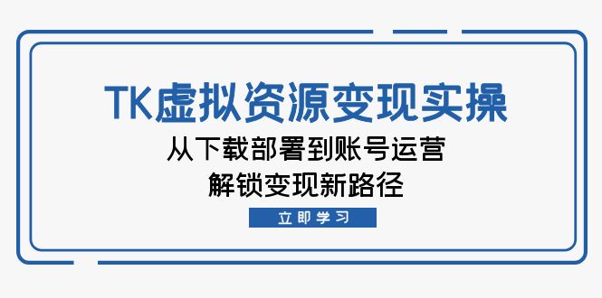TK虚拟资料变现实操：从下载部署到账号运营，解锁变现新路径-优优云网创