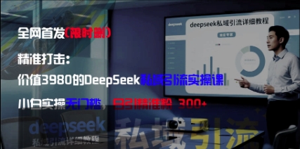 精准打击：价值3980的DeepSeek私域引流实操课，小白实操无门槛，日引精准粉300+-优优云网创