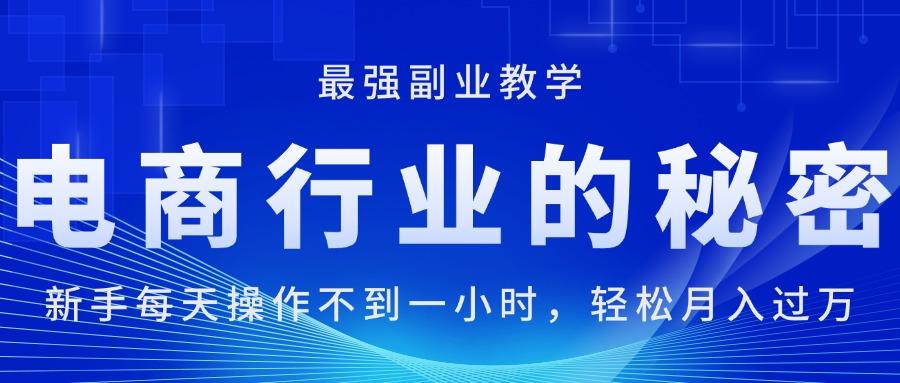 电商行业的秘密，新手每天操作不到一小时，月入过万轻轻松松，最强副业…-优优云网创