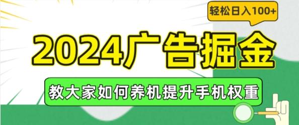 2024广告掘金，教大家如何养机提升手机权重，轻松日入100+【揭秘】-优优云网创