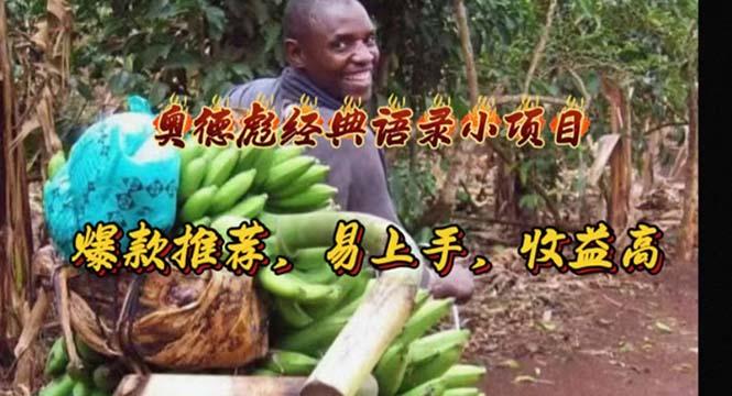 奥德彪经典语录小项目，爆款推荐，易上手，收益高-优优云网创