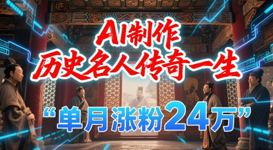 暴力起号！用AI制作历史名人传奇一生，单月涨粉24W，涨粉+变现赛道黑马来了-优优云网创