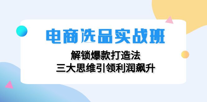 电商选品实战班：解锁爆款打造法，三大思维引领利润飙升-优优云网创