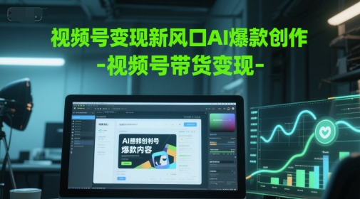 视频号变现新风口AI爆款创作-视频号带货变现-优优云网创