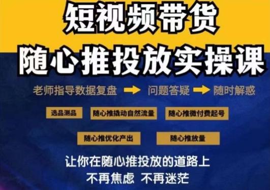 2024好物分享随心推投放实操课，随心推撬动自然流量/微付费起号/优化产出-优优云网创