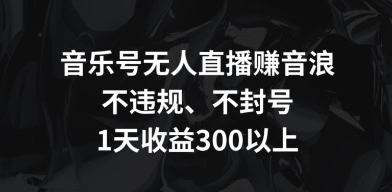 音乐号无人直播赚音浪，不违规、不封号，1天收益300+【揭秘】-优优云网创