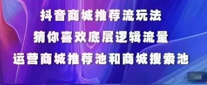 抖音商城运营课程，猜你喜欢入池商城搜索商城推荐人群标签覆盖-优优云网创