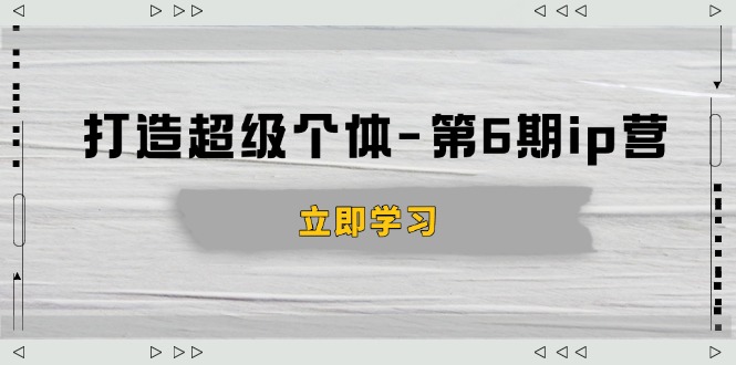 打造 超级个体-第6期ip营：商业认知,产品设计,成交演练,解决知识变现难题-优优云网创