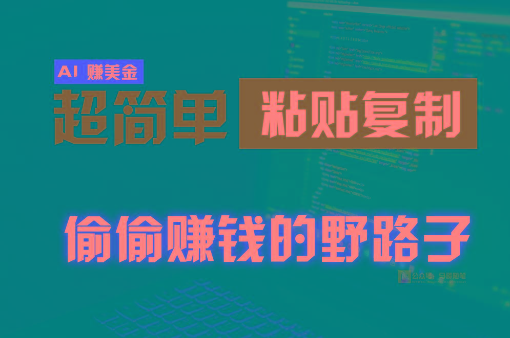 偷偷赚钱野路子，0成本海外淘金，无脑粘贴复制，稳定且超简单，适合副业兼职-优优云网创