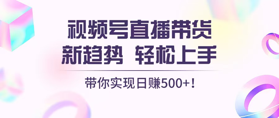 视频号直播带货新趋势，轻松上手，带你实现日赚500+-优优云网创