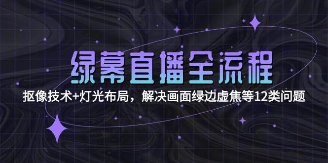 （15044期）绿幕直播全流程：抠像技术+灯光布局，解决画面绿边虚焦等12类问题-优优云网创