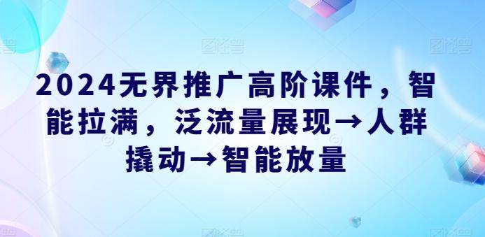 2024无界推广高阶课件，智能拉满，泛流量展现→人群撬动→智能放量-优优云网创