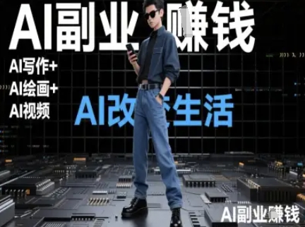 AI改变生活（Ai写作+AI绘画+Ai视频），AI副业挣钱-优优云网创