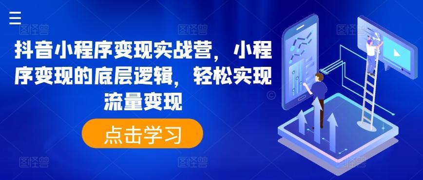 抖音小程序变现实战营，小程序变现的底层逻辑，轻松实现流量变现-优优云网创