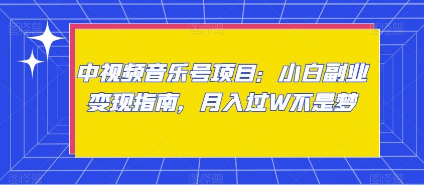 中视频音乐号项目：小白副业变现指南，月入过W不是梦【揭秘】-优优云网创