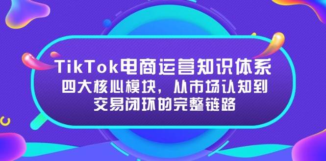 （15065期）TikTok电商运营知识体系：四大核心模块，从市场认知到交易闭环的完整链路-优优云网创