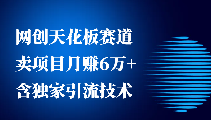 网创天花板赛道，卖项目月赚6万+，含独家引流技术(共26节课)-优优云网创