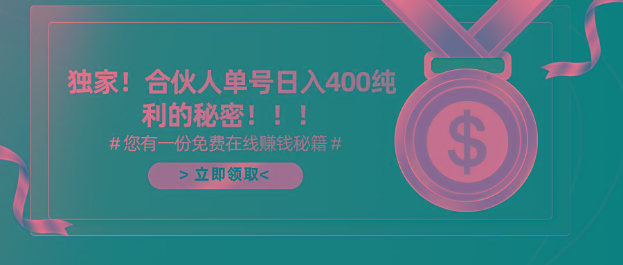 (10028期)合伙人广告撸金最新玩法，每天单号400纯利-优优云网创