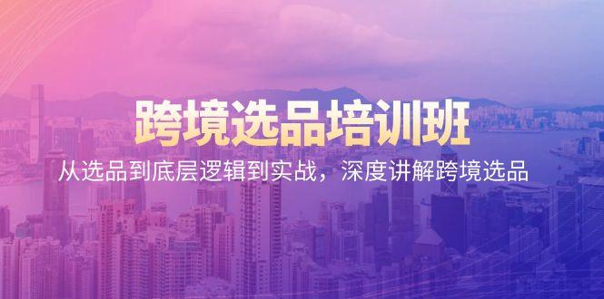 跨境选品培训班：从选品到底层逻辑到实战，深度讲解跨境选品-优优云网创