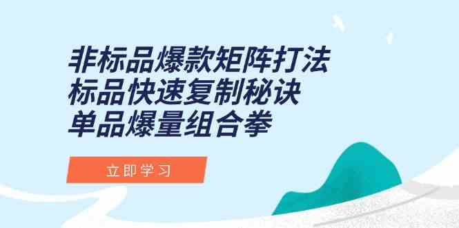 非标品爆款矩阵打法，标品快速复制秘诀，单品爆量组合拳-优优云网创