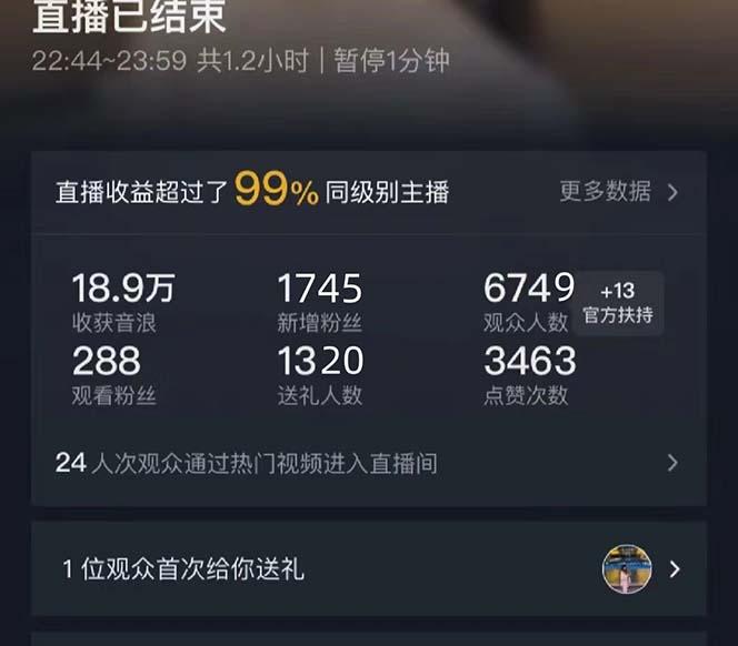 抖音美女直播，单场收益7000+,新手小白也可操作-优优云网创