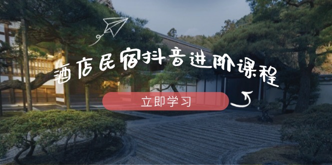 酒店民宿抖音进阶课程，掌握流量渠道与推流逻辑，打造爆款内容-优优云网创