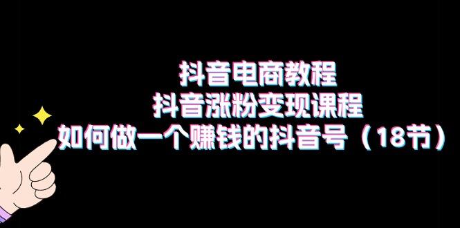 抖音电商教程：抖音涨粉变现课程：如何做一个赚钱的抖音号(18节-优优云网创