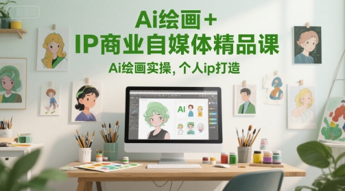 Ai绘画+IP商业自媒体精品课，Ai绘画实操，个人ip打造-优优云网创