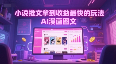 小说推文拿到收益最快的玩法，AI漫画图文-优优云网创