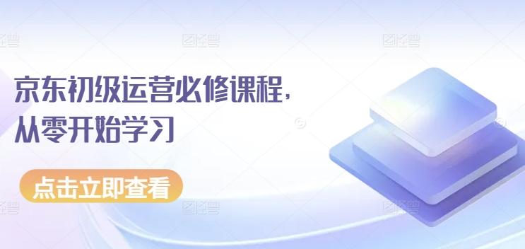京东初级运营必修课程，从零开始学习-优优云网创