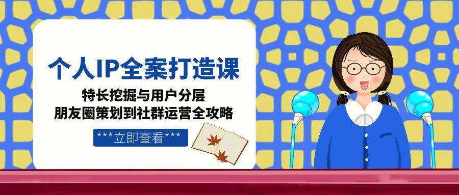（15126期）个人IP全案打造课，特长挖掘与用户分层，朋友圈策划到社群运营全攻略-优优云网创
