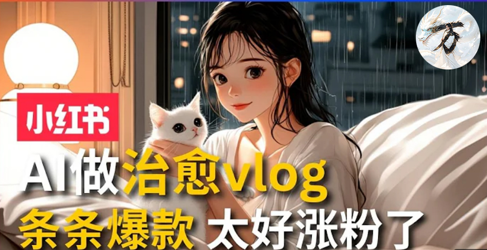 AI治愈系vlog动画视频，小红书1个月轻松涨粉破万，商单报价1500+日入2000+-优优云网创
