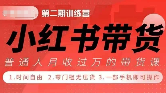 小Red书带货42天训练营 2.0版，宝妈+自由职+上班族+大学生，提高副业收入的大红利项目-优优云网创