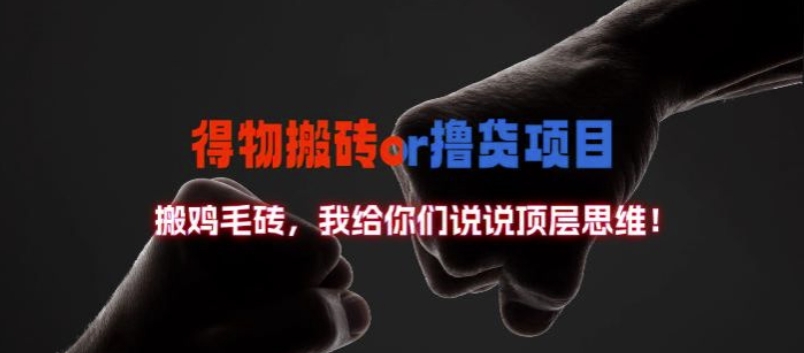 得物搬砖撸货项目?掰下数据，我给你们说说顶层思维【揭秘】-优优云网创