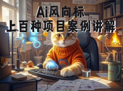 Ai风向标-附100种项目案例玩法-0基础小白到大神ai视频商业应用教学-优优云网创