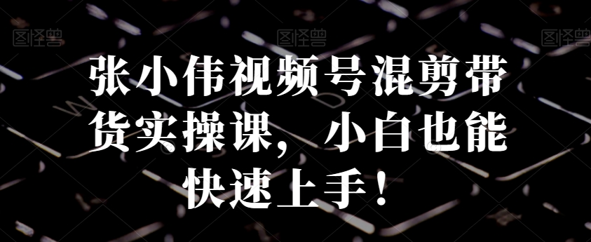 张小伟视频号混剪带货实操课，小白也能快速上手！-优优云网创