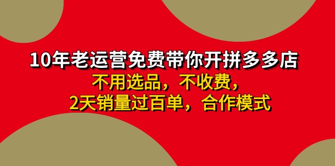 拼多多 最新合作开店日收4000+两天销量过百单，无学费、老运营代操作、…-优优云网创
