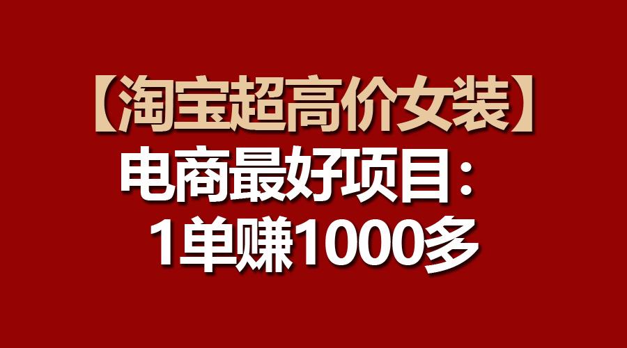 【淘宝超高价女装】电商最好项目：一单赚1000多-优优云网创