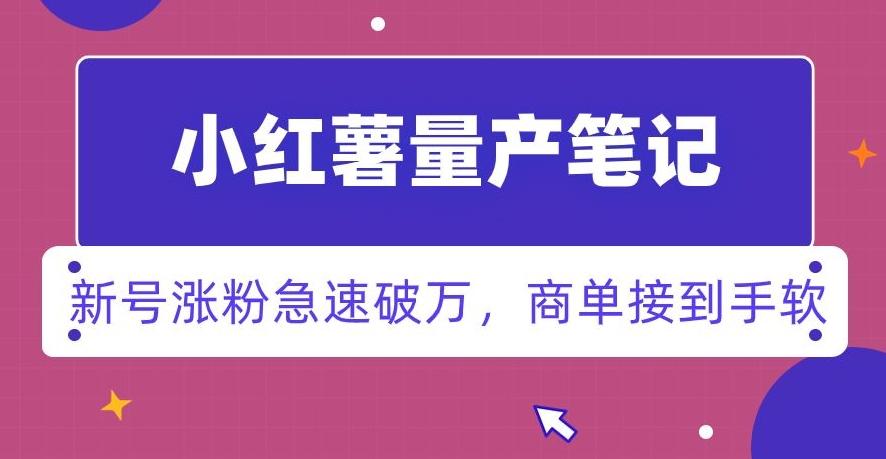 小红书量产笔记，一分种一条笔记，新号涨粉急速破万，新黑马赛道，商单接到手软【揭秘】-优优云网创